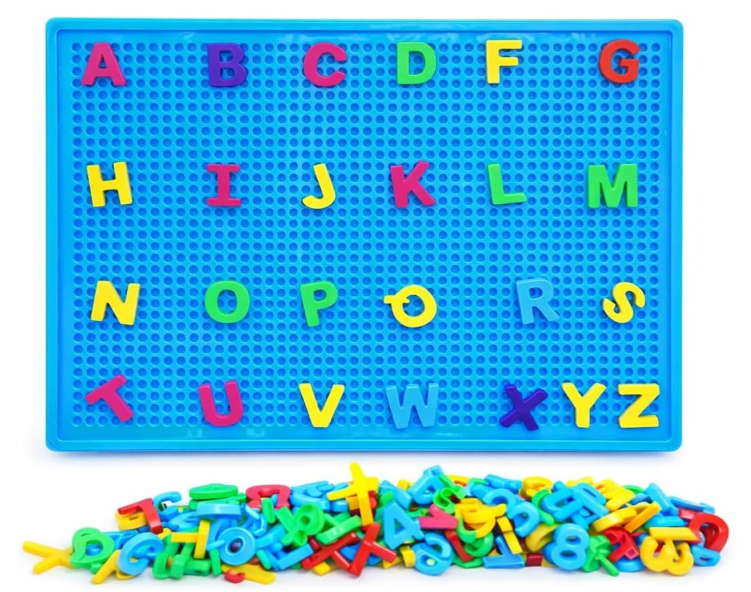 Kids Alphabet & Number Pegboard Learning Board with Colorful Letters (Random Colors)